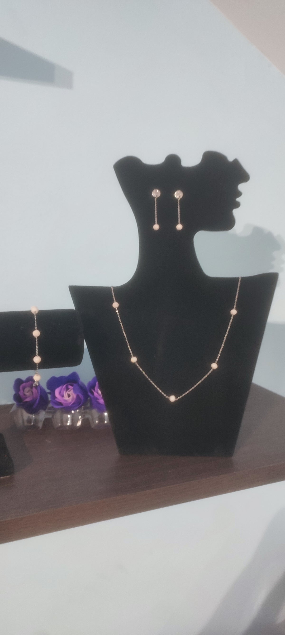 Set Elegant din Oțel Inoxidabil cu Mărgele
