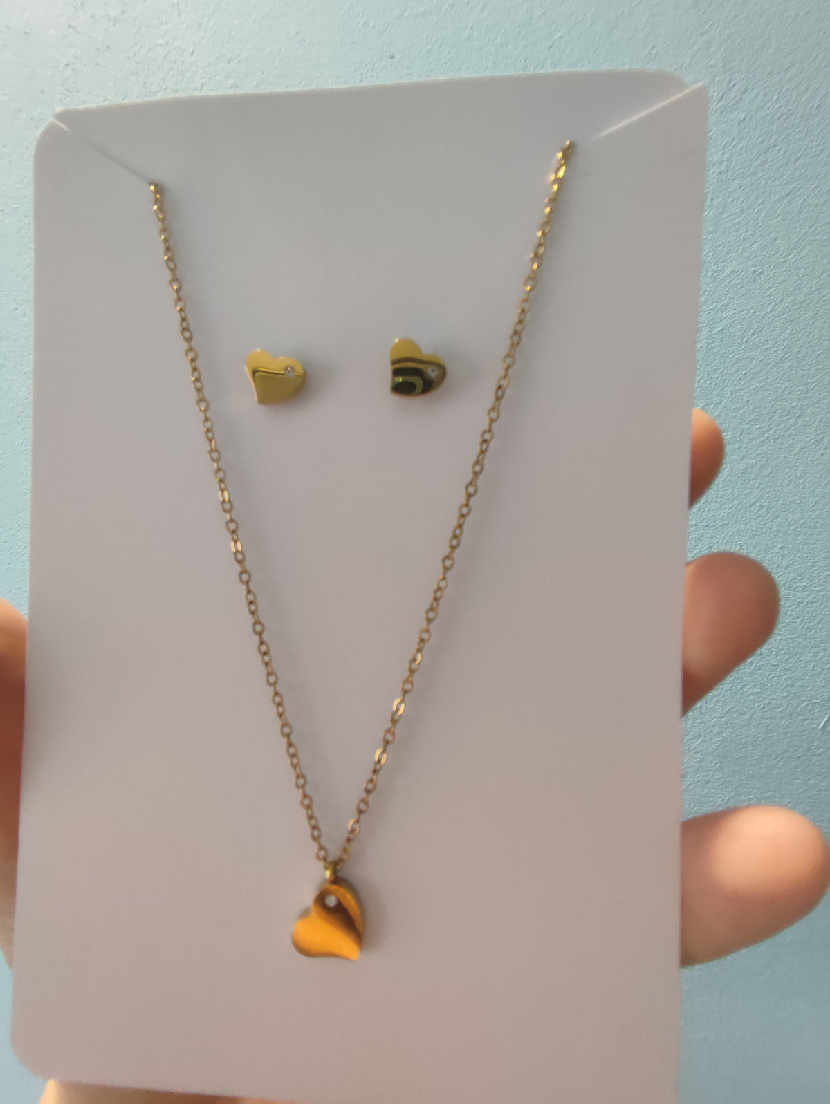 Set Bijuterii cu Inimioare și Piatră de Naștere Iunie