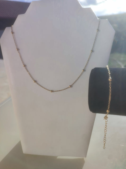 Set bijuterii colier și brățară – Oțel inoxidabil 316L, placat cu aur 18K